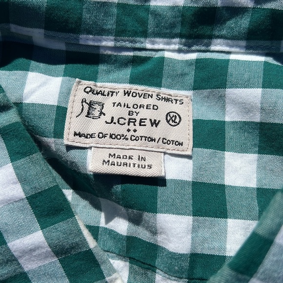 J.crew green and white plaid button down shirt - Picture 5 of 7